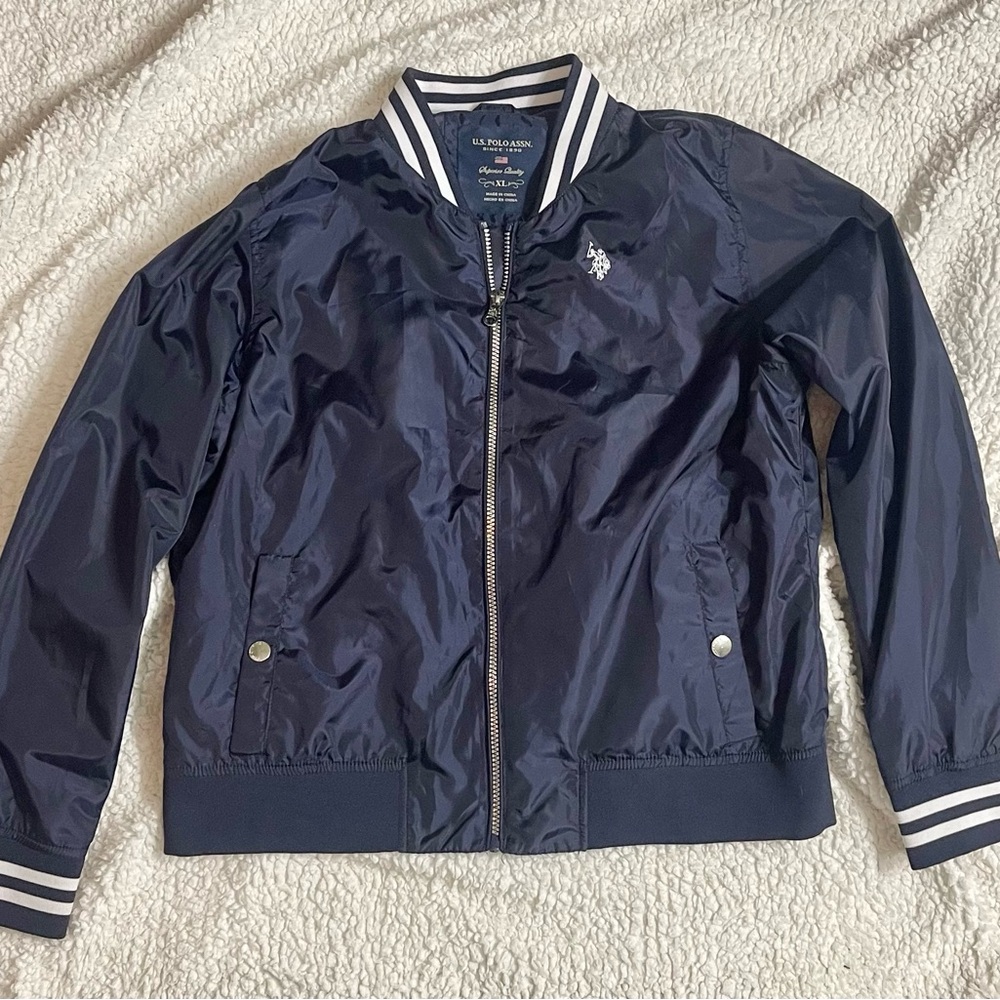 U.S. Polo Assn. Boy’s/Women’s Dark Blue Bomber Jacket